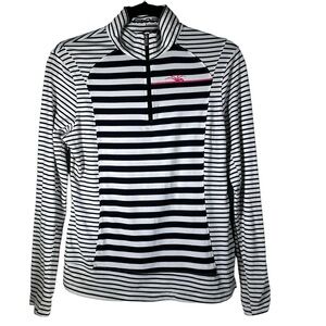 Spyder Striped Long Sleeve Quarter Zip Pullover Size 8